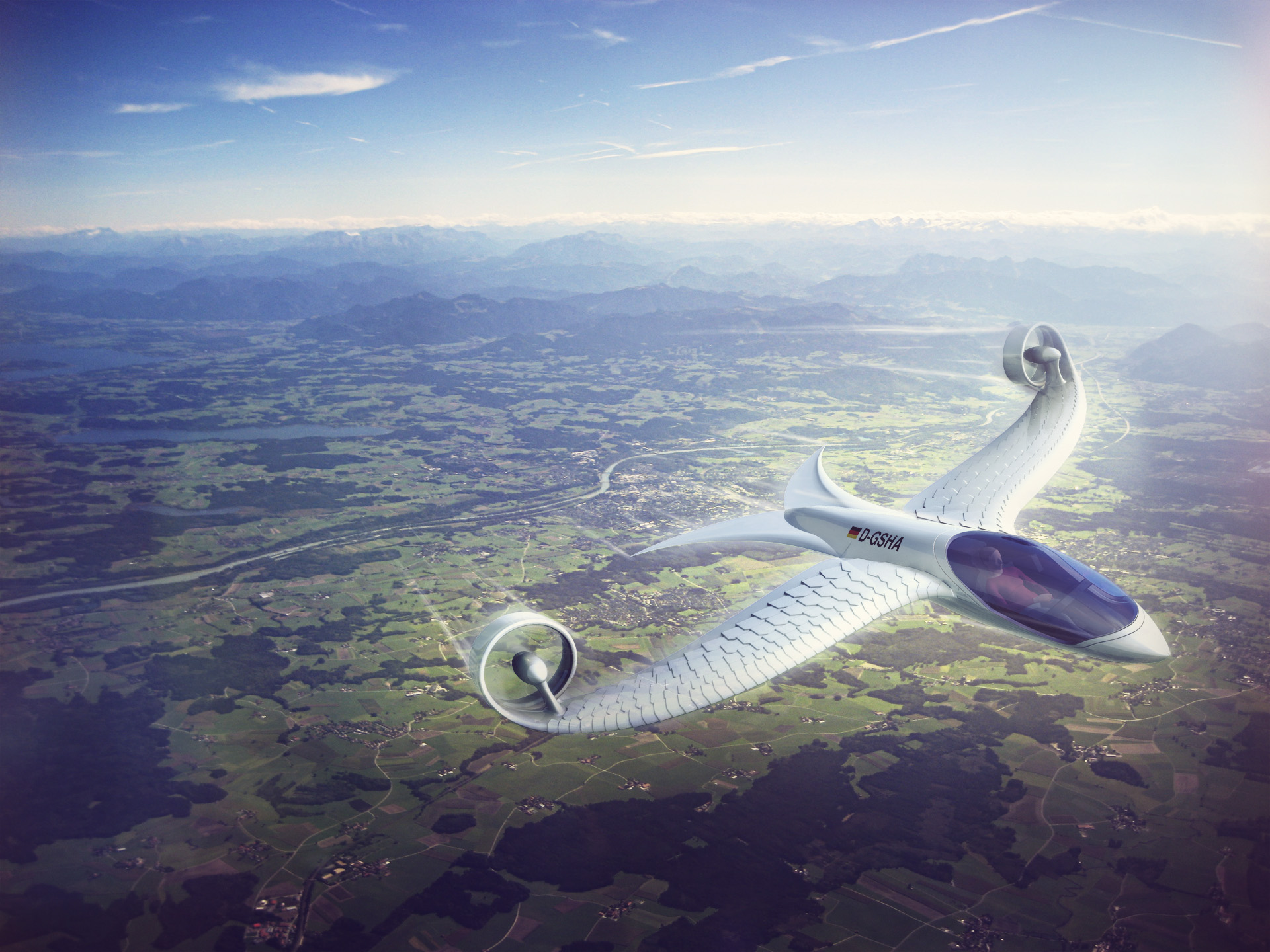 Aeroflexible eVTOL concept in flight
